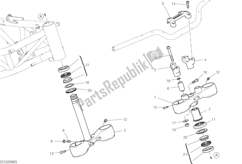 Tutte le parti per il Gruppo Sterzo del Ducati Hypermotard 950 2019